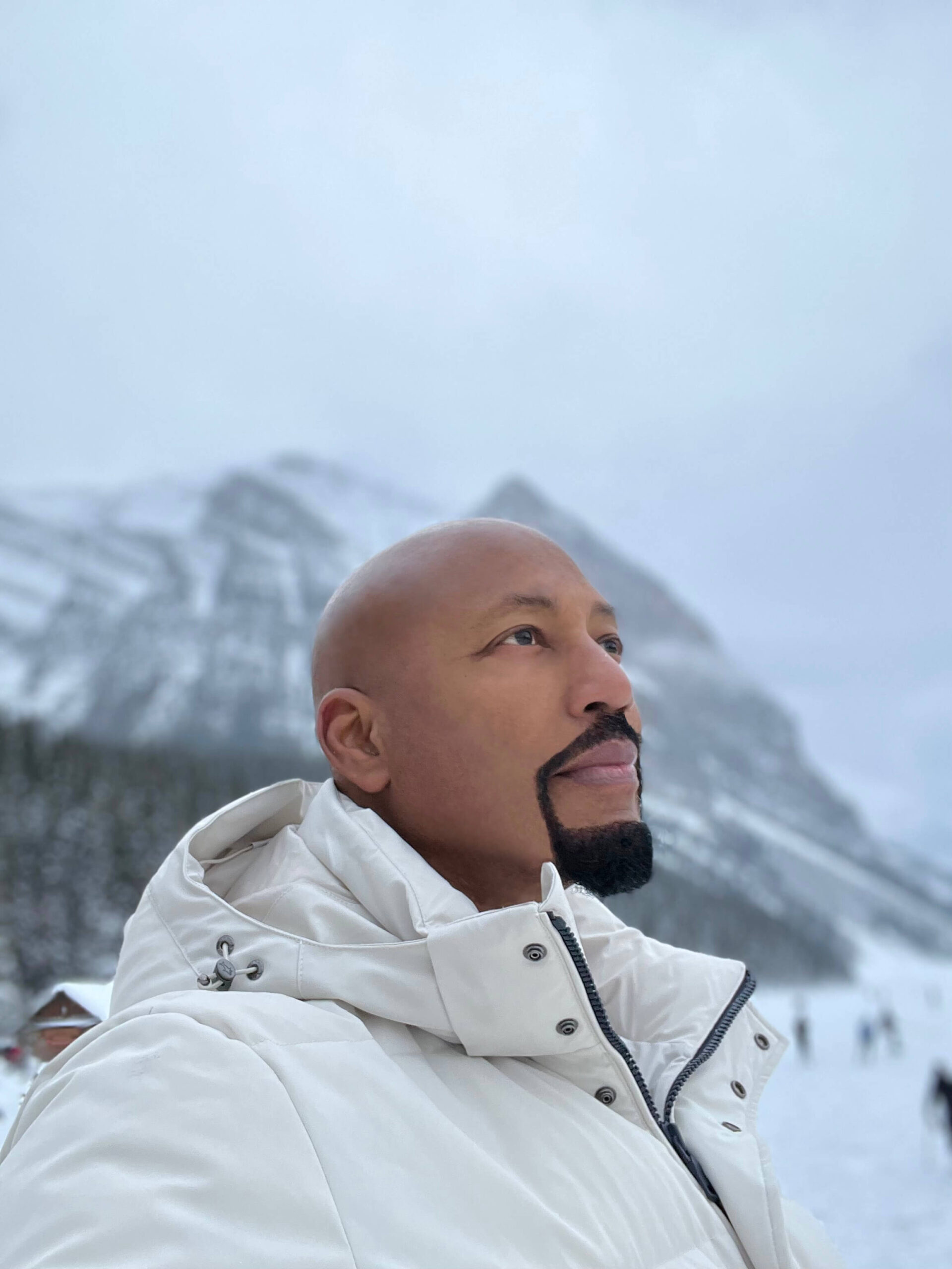 Eddie looking at the mountains