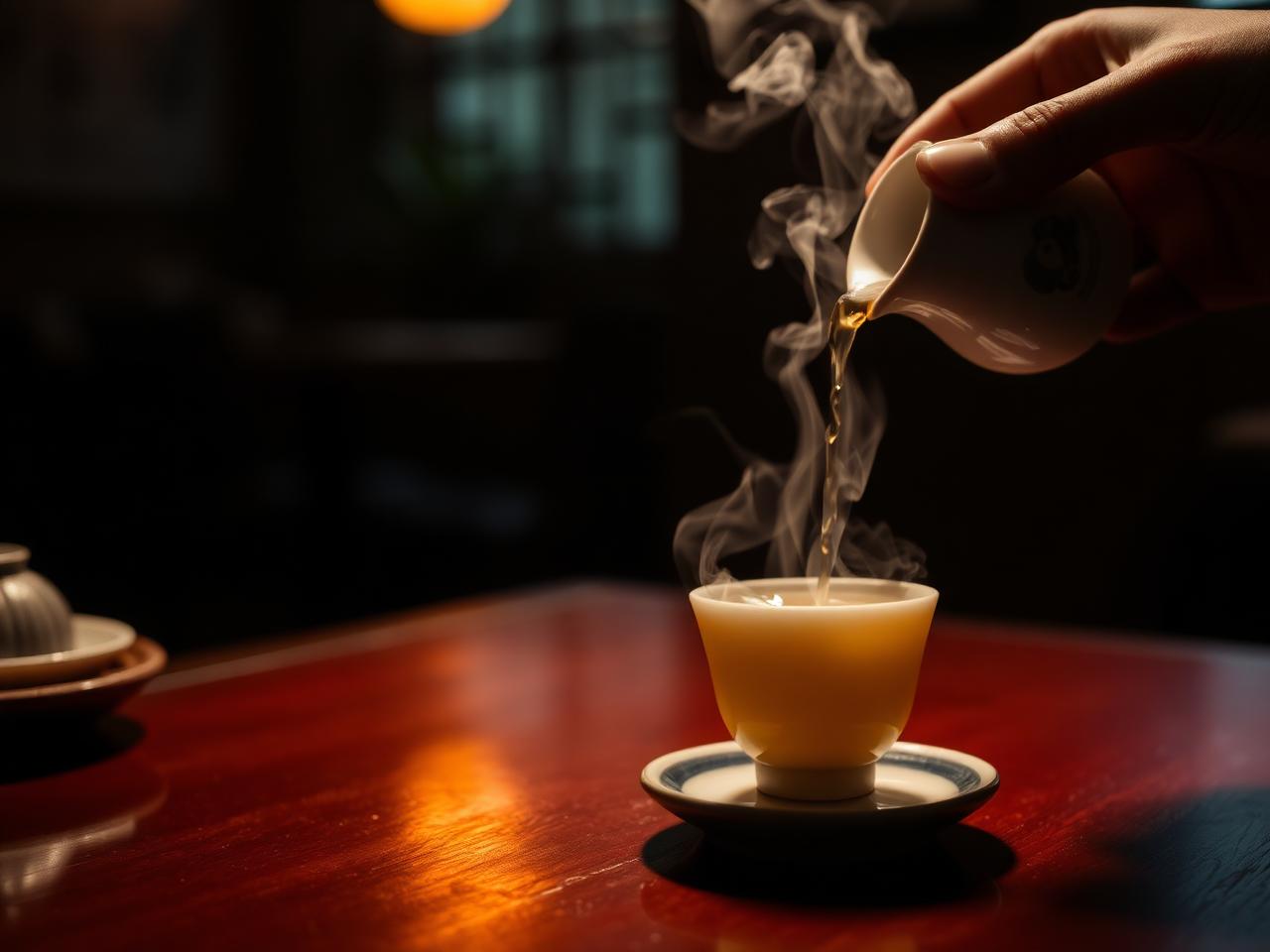 Tea being poured at a Yu Garden tea house