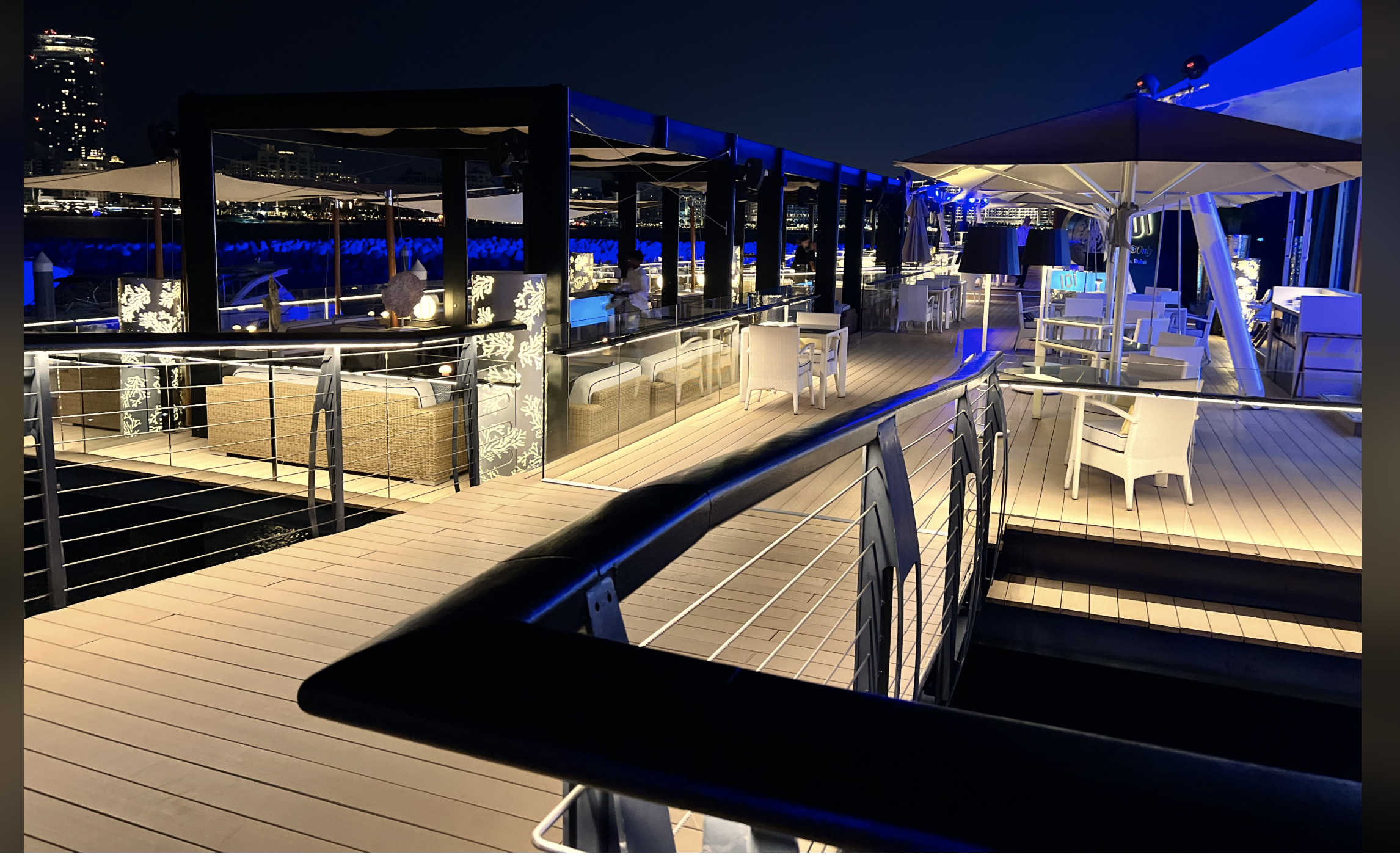 101 Dining bar deck at night