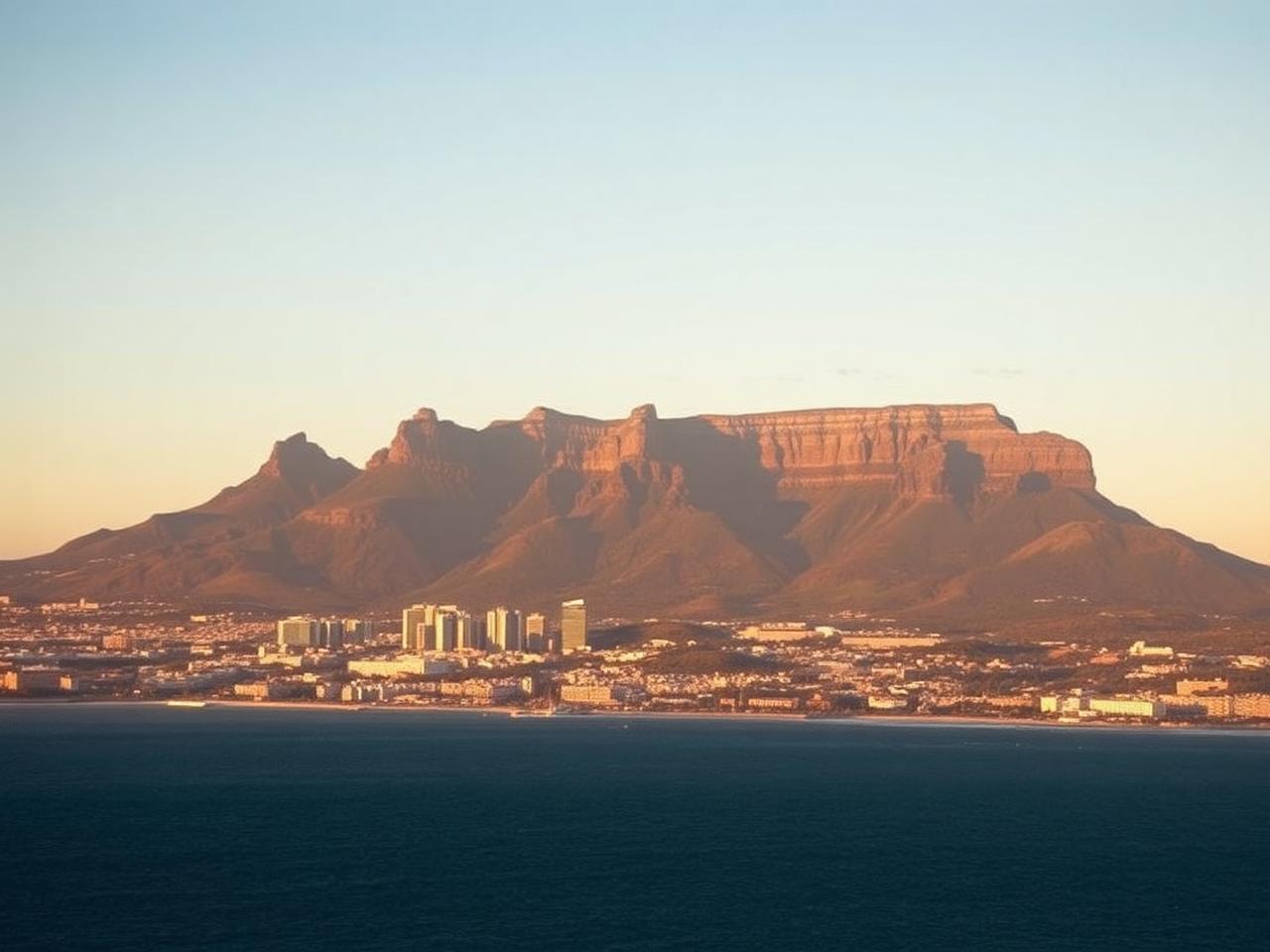 Table Mountain wearing its cloud.