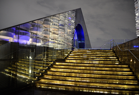 Grand staircase at night