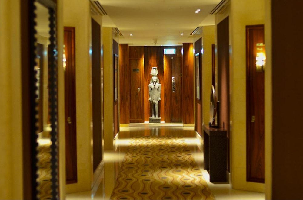Egyptian hallway statue