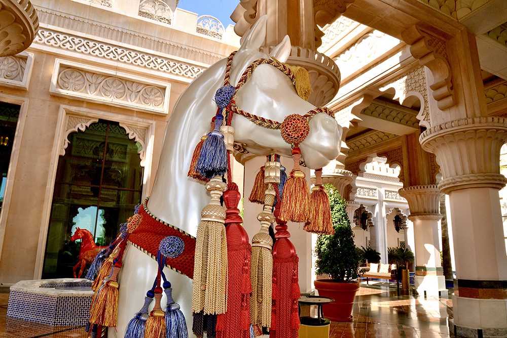 Golden stallion sculpture